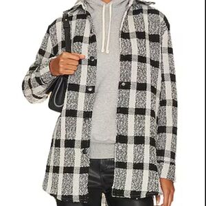 NEW Steve Madden Eldridge shirt jacket shacket snaps pockets houndstooth…